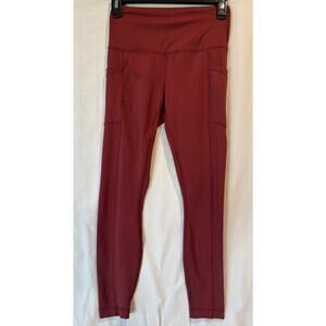 Women's 90 Degree by Reflex Leggings ankle activewear red maroon XS pockets